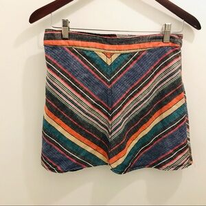 Free People Striped Linen Cotton Mini Skirt 4